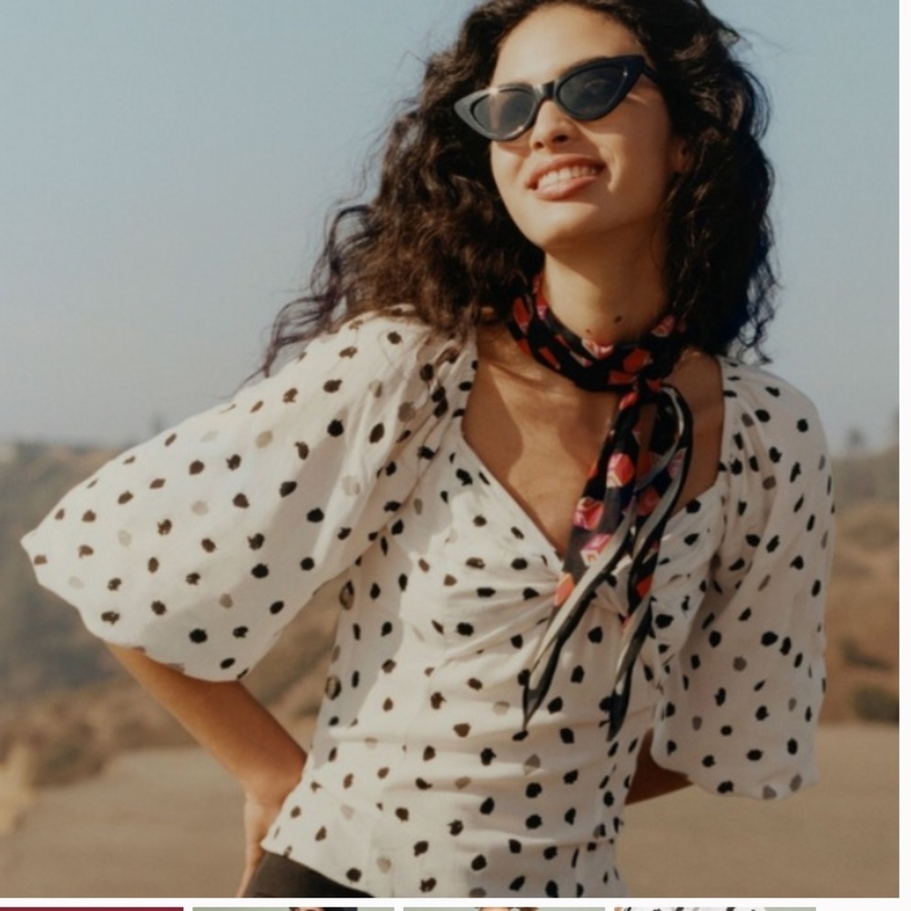 Anthropologie “Francoise” top with lantern sleeves